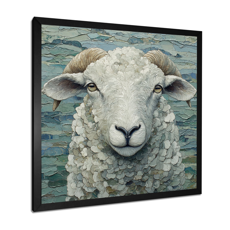 Portrait de mouton Drenna Ewes, Reproduction encadrée d'une seule photo, Noir, noir, noir, noir, H 16 po x l 16 po
