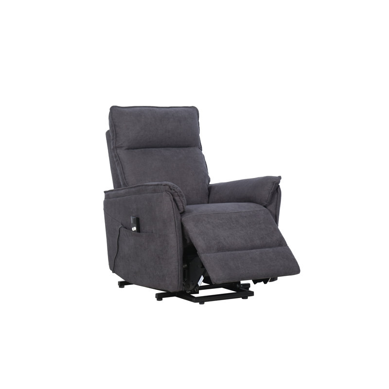 Fauteuil inclinable électrique lève-personne rembourré, 100 % polyester gris foncé