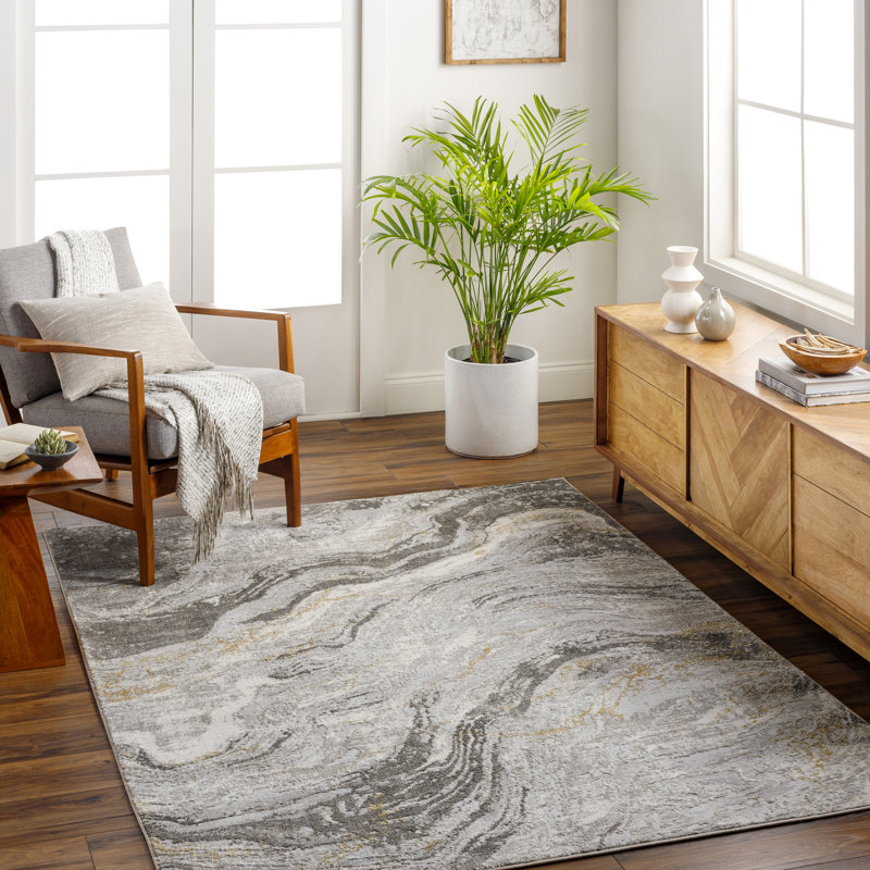 Eloda Abstract Indoor Rug, Rectangle 5'3" x 7'