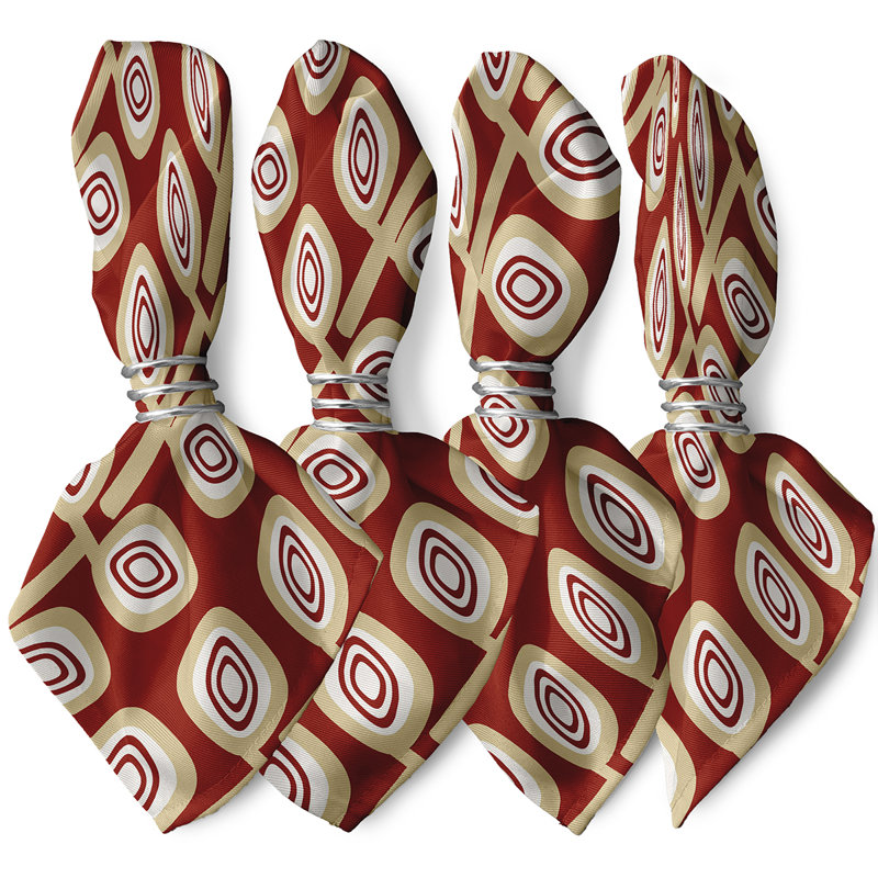 Ensemble de serviettes 4 pièces Leaf Tree, L 18 po x L 18 po, Orangé