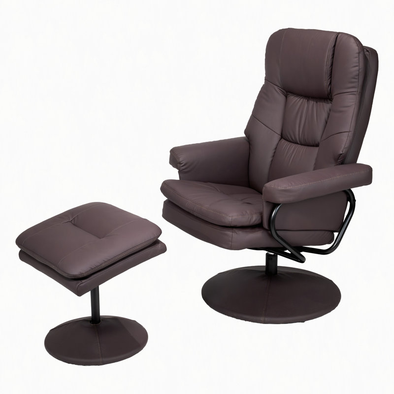 Fauteuil inclinable pivotant en cuir Scratch Cat, Similicuir brun