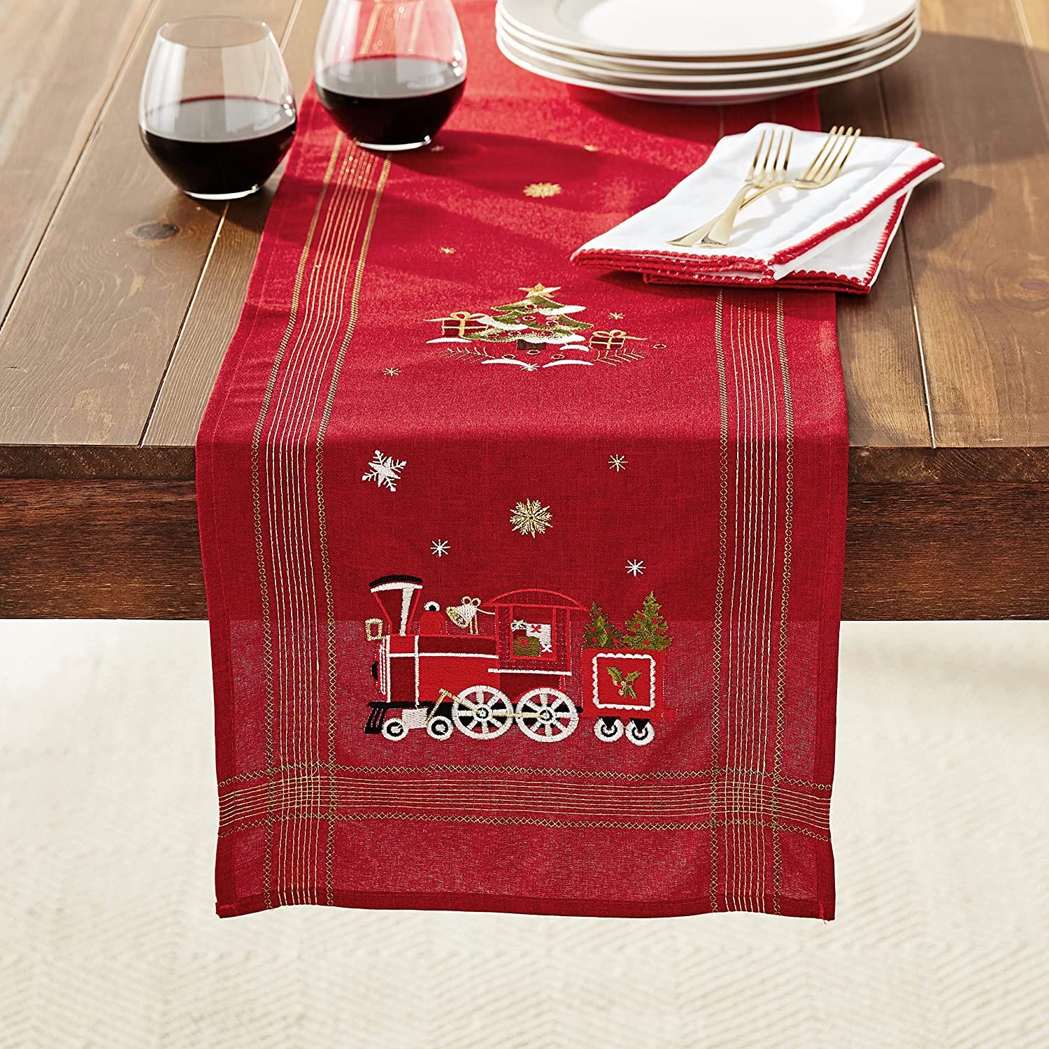 The Holiday Aisle® Aird Christmas Table Runner | Wayfair