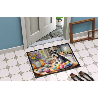 Decorating Easter Schnauzer Doormat