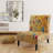 Multi-Color Bird On Tree - Upholstered Farmhouse Accent Slipper Chair-1138679523