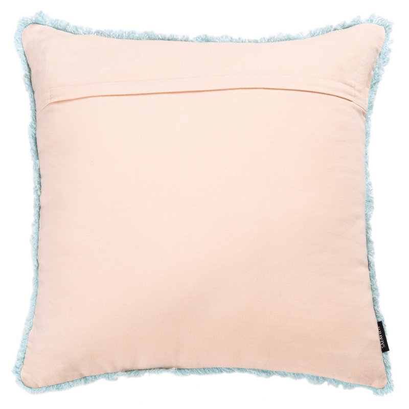 Parlen Pink and Blue Cotton Fringe 20-inch Square Pillow