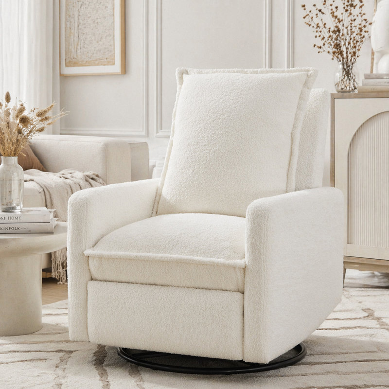 Fauteuil inclinable et pivotant, Blanc
