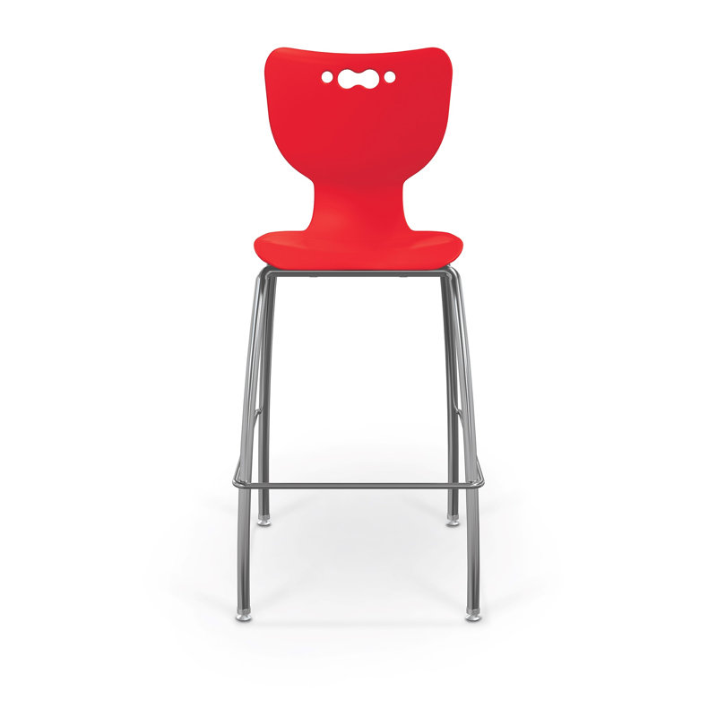 Tabouret de classe à 4 pieds Hierarchie, Rouge, H 45,75 po x l 20,5 po x P 22 po