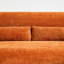 Velours orange 59 po, moderne pour le bureau et le salon, structure en bois massif, lombaire ergonomique, bureau d'appoint en tissu mousse confortable, mousse, assemblage facile