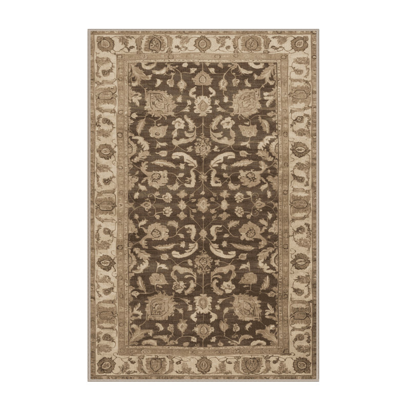 Tapis beige surteint lavable à la machine, Rectangle 2 pi x 3 pi