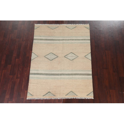 Tapis tribal / géométrique à teinture naturelle One-of-a-Kind Kilim
