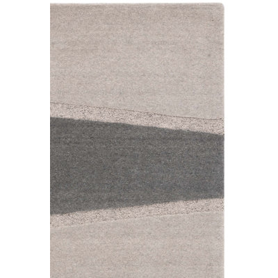 Tapis gris / gris anthracite en laine / coton touffeté à la main Kewal