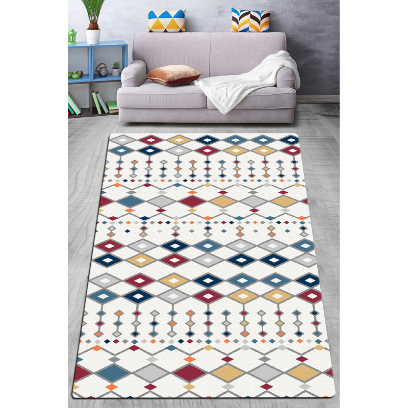 Stylish Area Rug, 5.2 x 7.5 Feet, 100% Polyester, 0.4-inch Pile Height | Antibacterial, Non-Slip Underside, Machine Washable | Perfect for Living Room, Bedroom, or Dining Area | Easy Care, Elegant Design