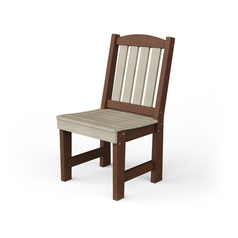 Chaise de patio en poly-jardin, Bois de bouleau / brun Tudor