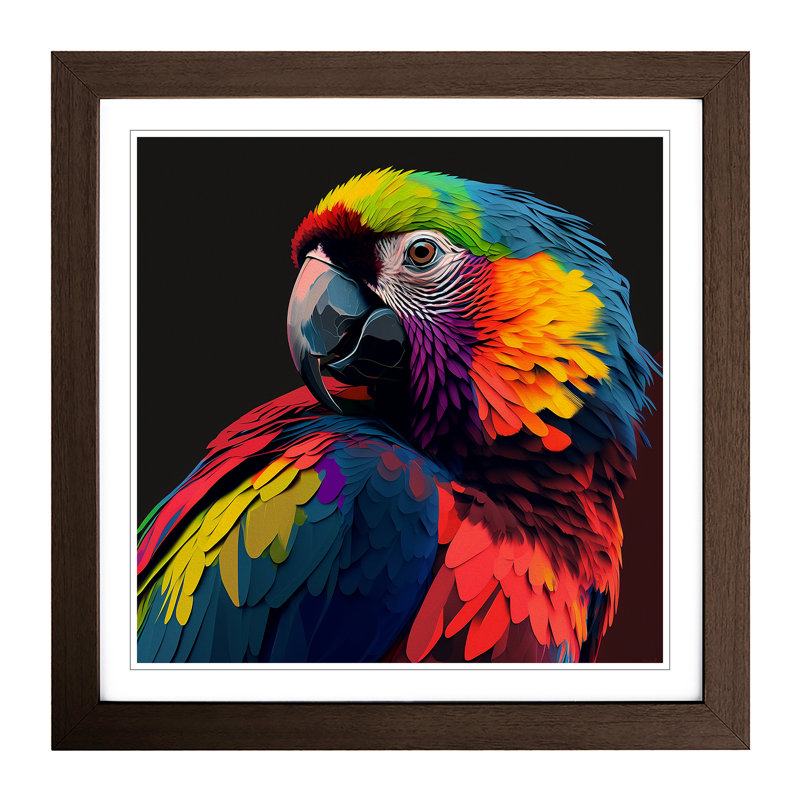 Parrot Pop Art - Framed Print, Walnut