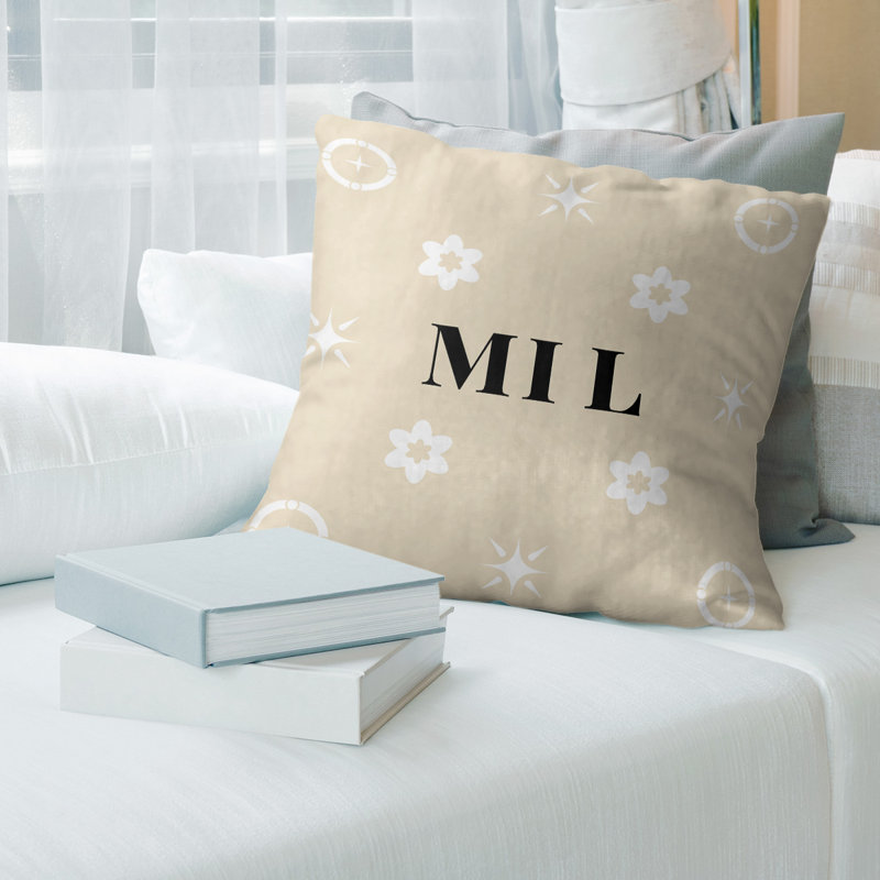 Coussin en coton Milwaukee, Crème, H 26 po x l 26 po