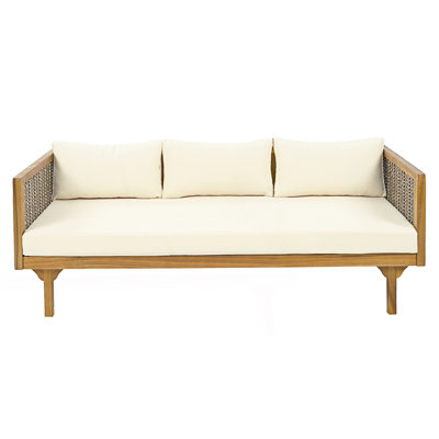 3 Seater Outdoor Daybed With Rattan Arms