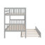 Lit superposé simple au-dessus de simple en bois d'hévéa avec lit gigogne, convertible en 2 lits-1174660864