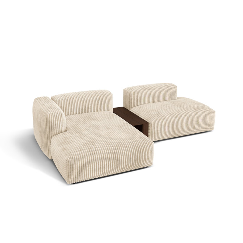Betsayda 2 Seater Corduroy Corner Sofa , Moss Green