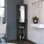 Armoire de bar à 3 tablettes en chêne avec portes jumelées élégantes, portes en verre et conception compacte