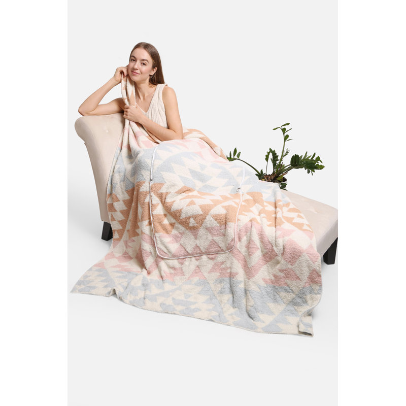 Coussin Tribal , Rose / bleu