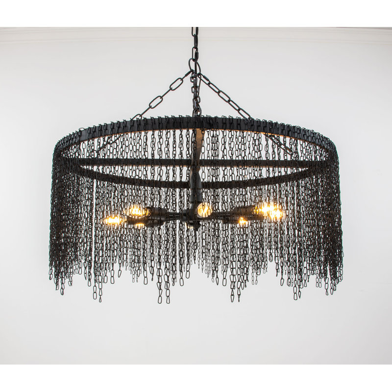 Cellini 8 - Light Chandelier, Black