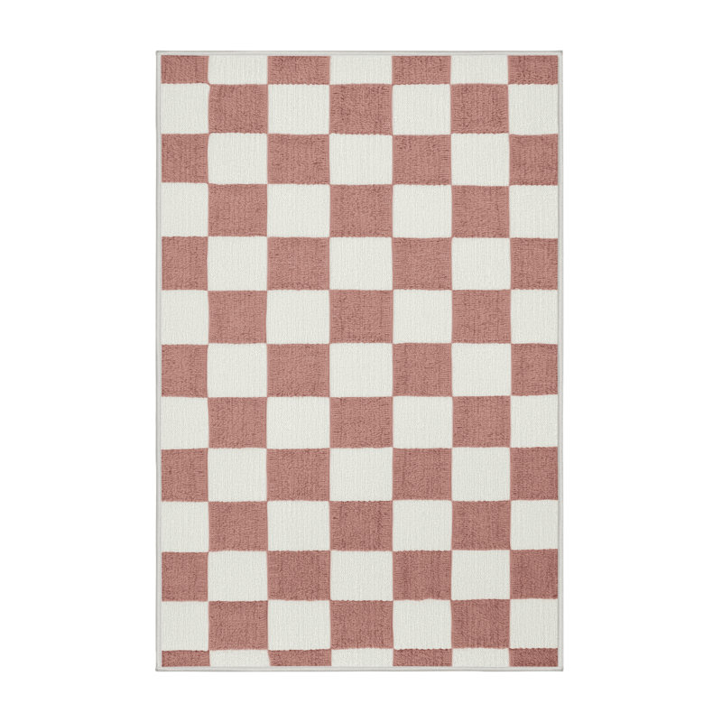 Tapis blanc à carreaux lavable à la machine, Tapis de couloir 2 pi x 5 pi