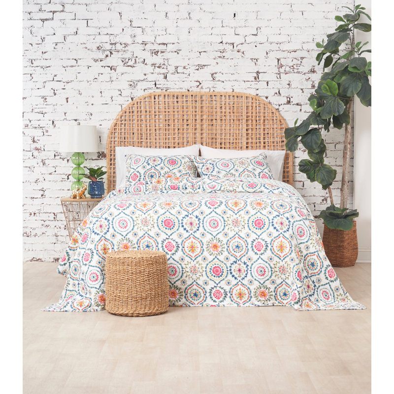 Fallon Cotton Reversible Quilt Set, Queen Quilt + 2 Standard Shams