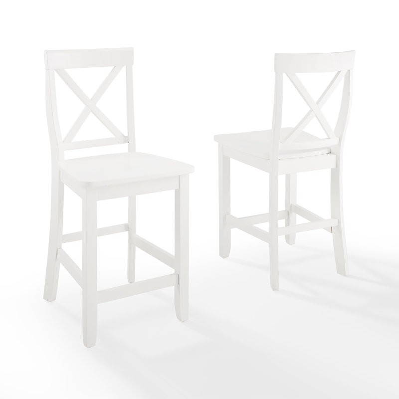 Diamondback Solid Wood Counter Stool, White, Counter Stool (24" Seat Height)