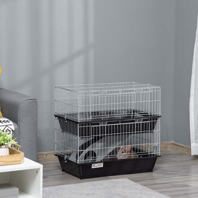 Versatile 2-Tier Pet Cage with Multiple Features for Small Animals