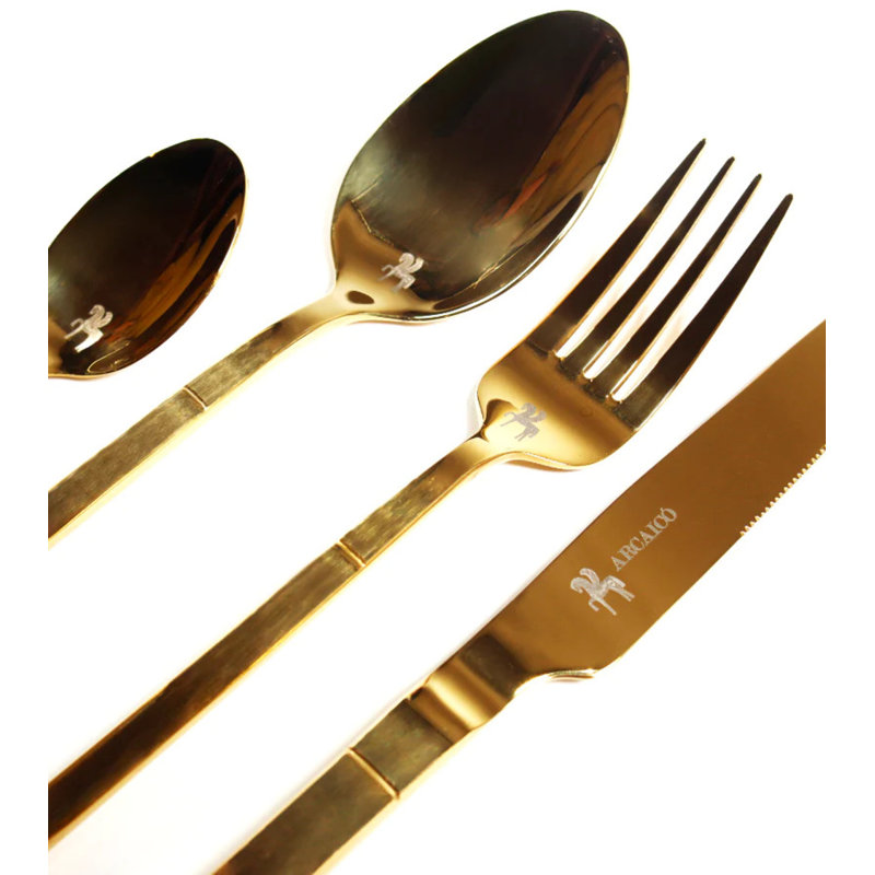 28 - Piece Flatware Set - Service for 6, Gold