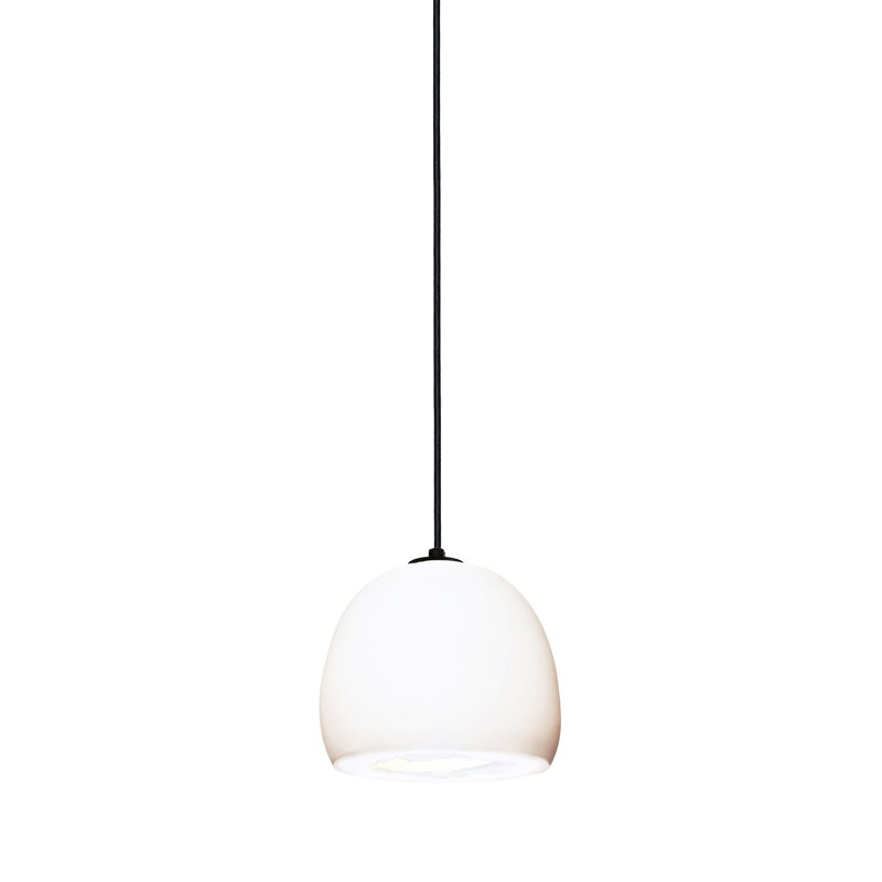 Luminaire suspendu sphérique 1 lumière Geode, Noir, Blanc mat