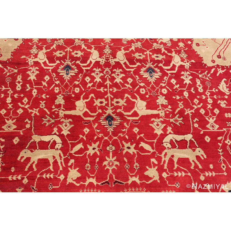 Antique Oriental Indian Agra Rug