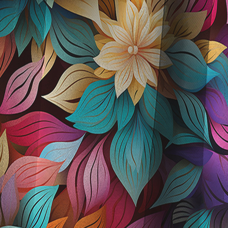 Motif éclectique de style mandala boho I - Rideau floral - Rideau occultant floral - 1 panneau, L 52 po x L 95 po