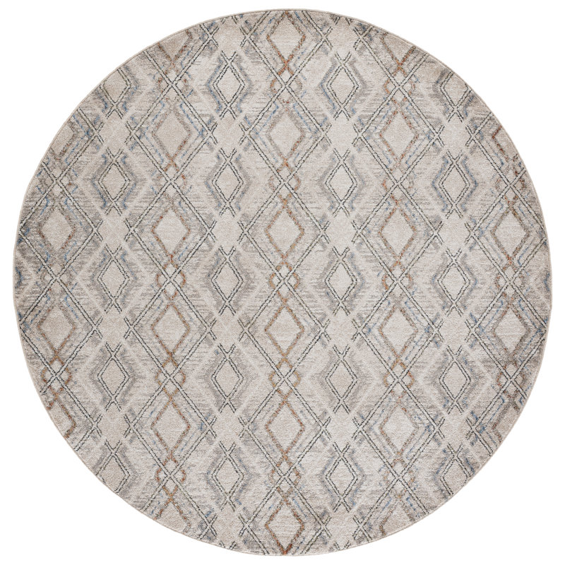 Grove 680 Performance Geometric Shapes Rug, Round 6'7"