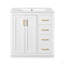 Ensemble de meuble-lavabo 30 po avec lavabo en céramique, armoire de rangement en bois massif, ensemble de meuble-lavabo autoportant avec 3 tiroirs et portes à fermeture douce-126278449