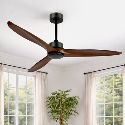 Wivenhoe Solid Wood 3-Blade Propeller Ceiling Fan with Remote