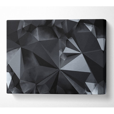 Grey Triangles Close Up Isometric - Wrapped Canvas Print