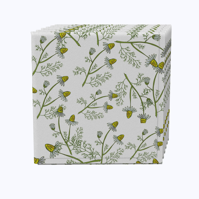 Cotton Twill Floral Square Napkin