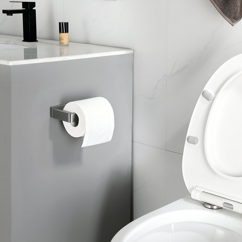 Paquet de 2 porte-papier hygiénique mural simple en acier inoxydable, Acier Inoxydable, 1