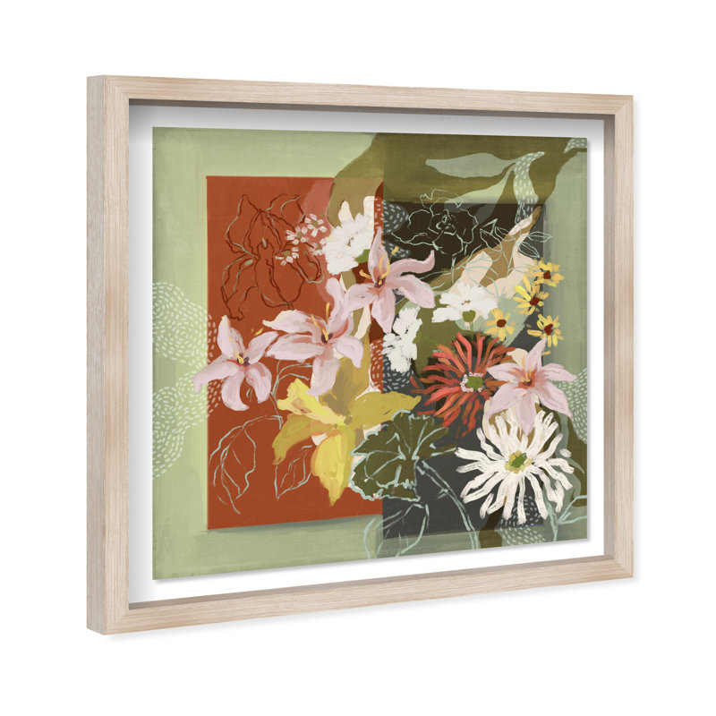 Parts of me Shadowbox Abstract Print by Oliver Gal, Black Frame, 12 x 12, 13.5"H x 13.5"W, Natural Oak Shadowbox