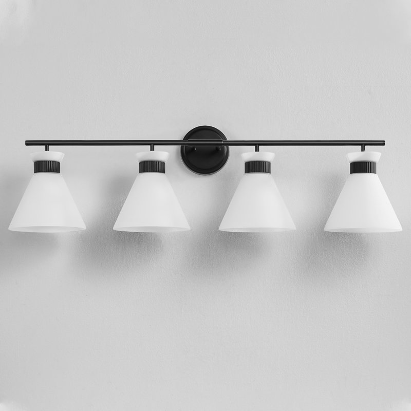 Éclairage de salle de bain 4 lumières Kaylisa, Matte Black