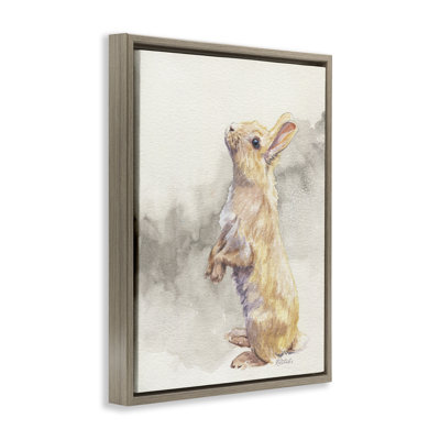 "Debout lapin", aquarelle encadrée par Jennifer Redstreake