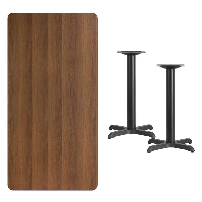 Contemporary 60'' Rectangular Walnut Laminate Dining Table