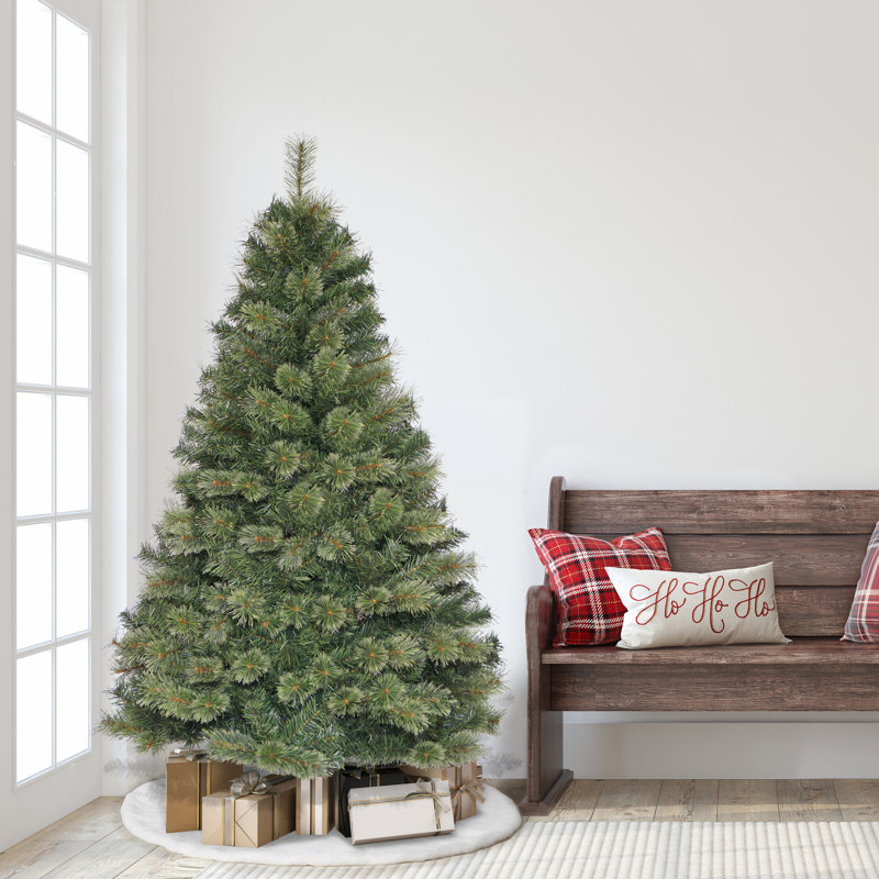 Unlit  Cashmere Pine Artificial Christmas Tree, 5.91ft H x 4.58ft W