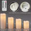 Indoor/Outdoor Waterproof Flameless Candles: Flickering White LED Pillar, Battery-Operated, Pack of 4, 3" H4”-8” for Lanterns