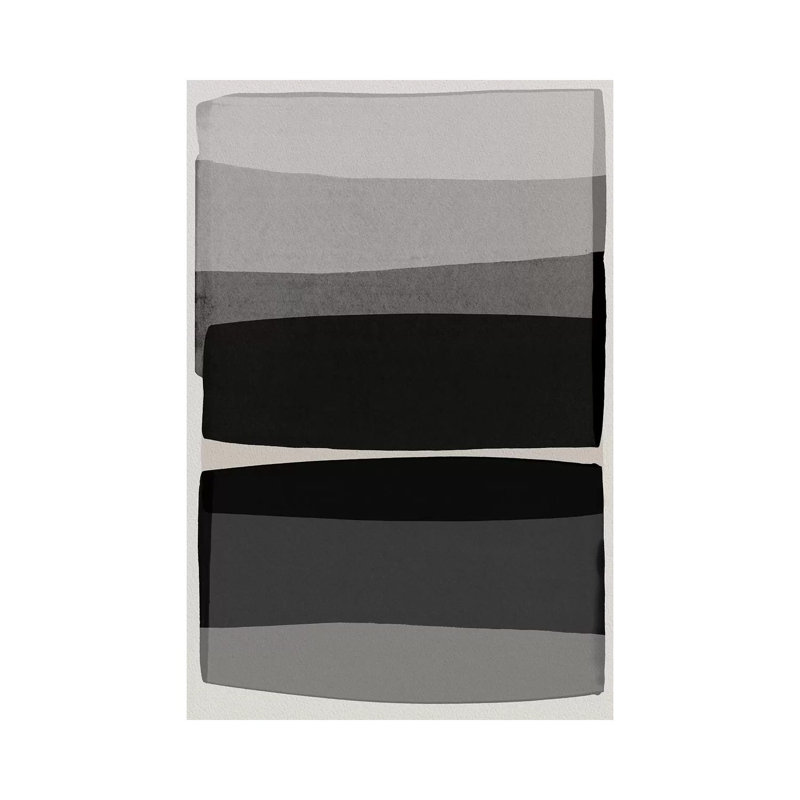 Giclée moderne en noir et blanc par Orara Studio - Toile tendue avec châssis, H 12 po x l 8 po x P 0,75 po