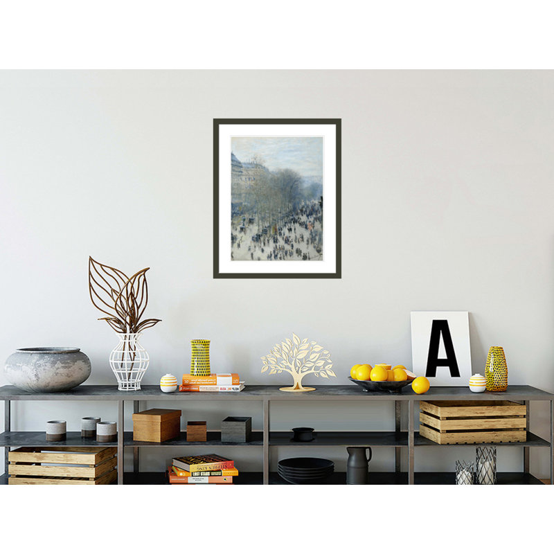 «Boulevard des Capucines» par Claude Monet, impression giclée encadrée, H 29,38 po x l 23,5 po