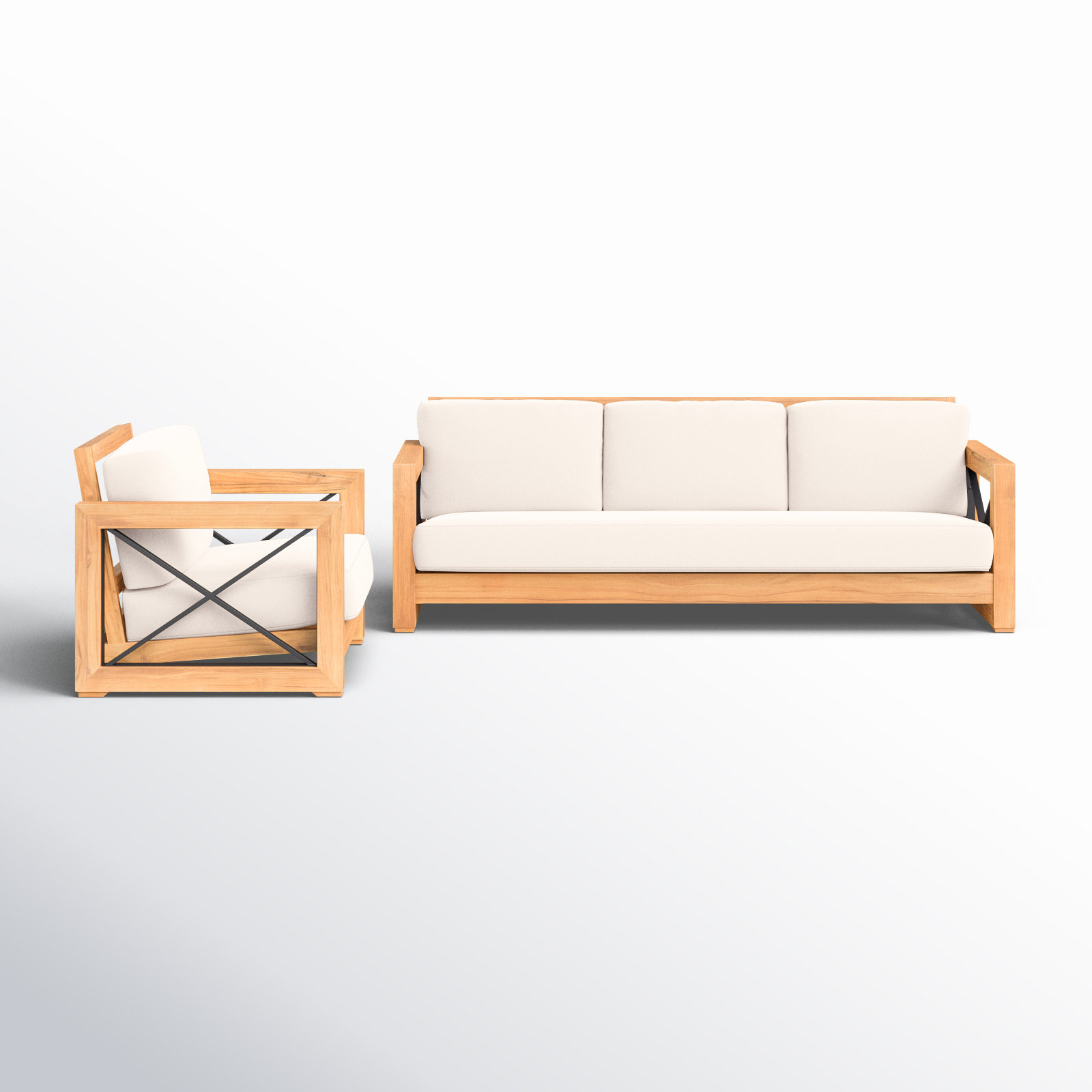 Madeira Teak 4 - Person Patio Conversation Set with Cushions