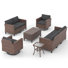 Ensemble de patio extérieur 6 pièces avec chaises berçantes pivotantes à 360 ° - conversation 7 pièces en osier