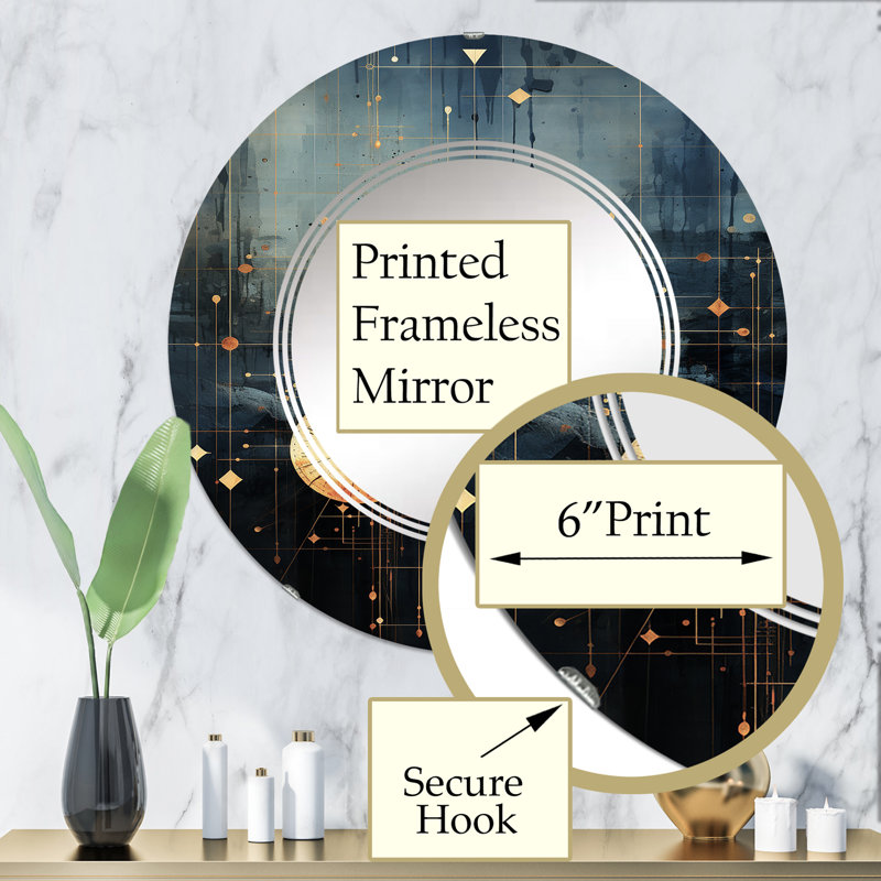 Zavalla - Miroir mural moderne rond, 32 po x 32 po